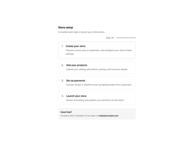 Onboarding Steps with Progress — Checklist component for React & Tailwind by Ephraim Duncan