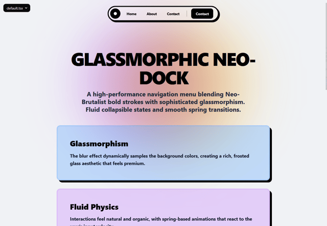 Glassmorphic Nav Menu