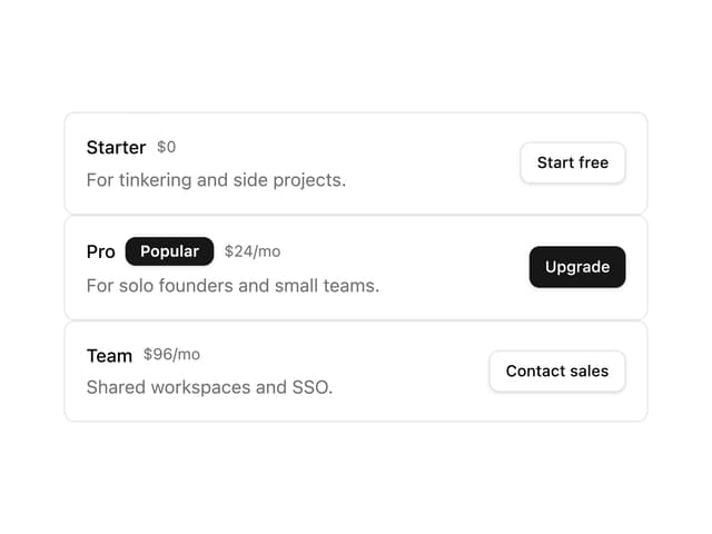 Pricing Tiers List — Pricing Section component for React & Tailwind by felipemenezes098