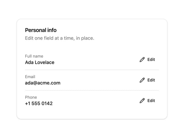 Inline Edit Settings — Inline Edit component for React & Tailwind by felipemenezes098
