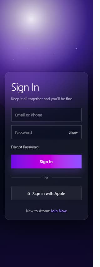 login page the vibe code 0