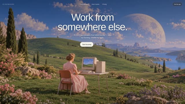Elsewhere — Day/Night Video Hero with Ambient Sound — Animated Hero component for React & Tailwind by Guglielmo Giannattasio
