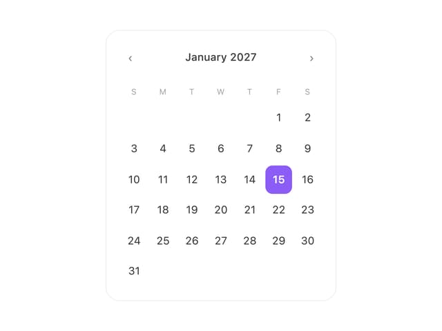 Calendar — Date component for React & Tailwind by halaska-studio