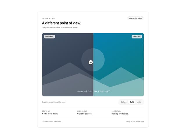Before after comparison — Image component for React & Tailwind by Waqar H. Syed