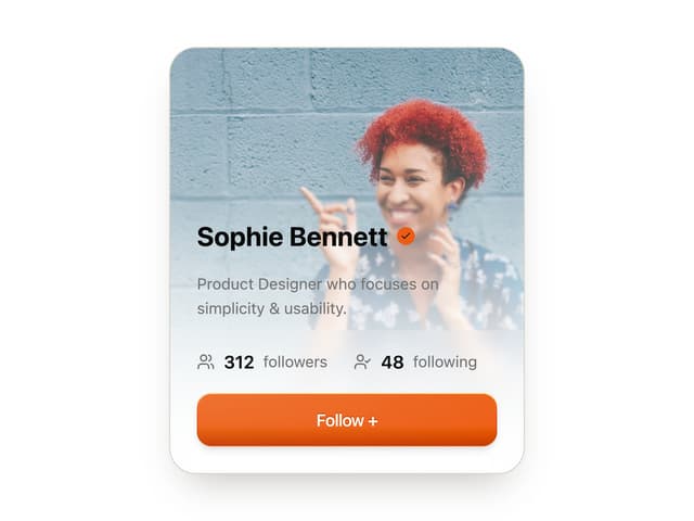 Profile Hover Card — User Card component for React & Tailwind by Isaiah