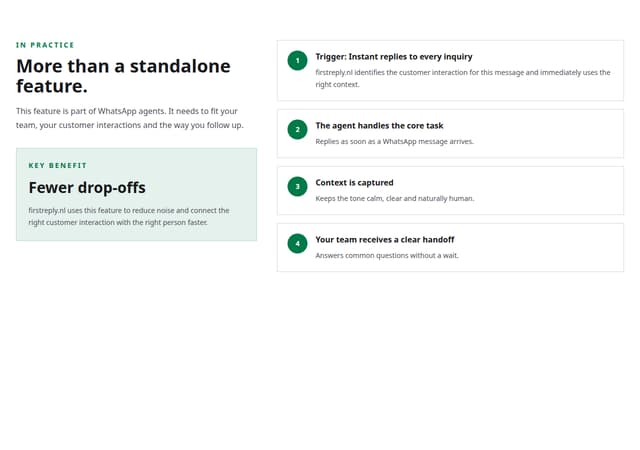 FirstReply Product Detail flow