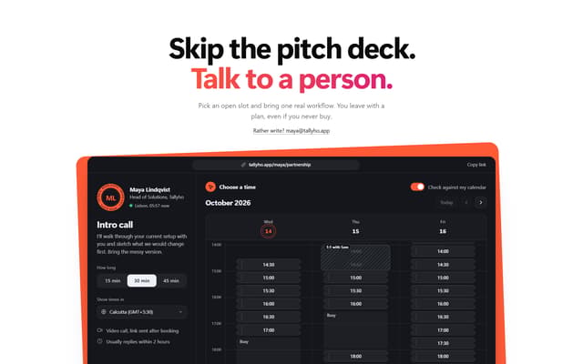 Meeting Booking Calendar — Form component for React & Tailwind by Kedhareswer Naidu