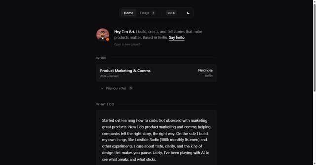 Minimal Personal Portfolio Website Template - React & Next.js website template by Kedhareswer Naidu