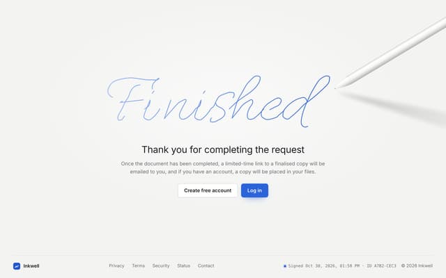 Handwriting Signature Footer
