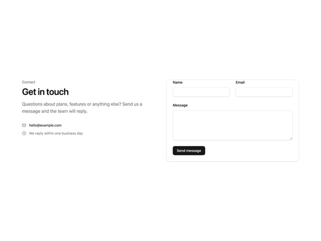 Contact Form — Block component for React & Tailwind by kevingirelli
