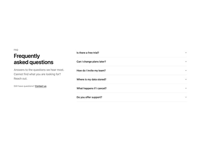 FAQ Section — Accordion component for React & Tailwind by kevingirelli