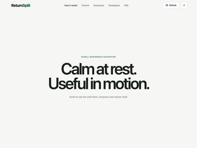 Morphing Scroll Navbar — Floating component for React & Tailwind by Kiki