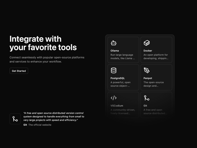Integrations Component — SaaS component for React & Tailwind by Méschac Irung