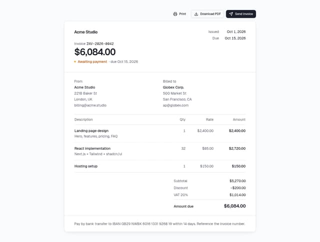 Invoice Preview