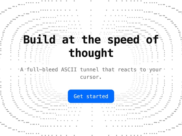 Hero ASCII Tunnel — Tunnel component for React & Tailwind by nikolas-sapa