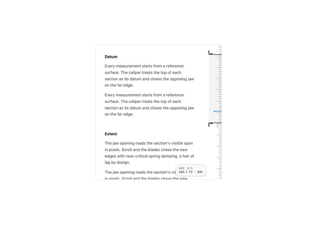 Scroll Caliper — React component for Tailwind & Next.js by nikolas-sapa
