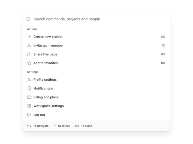 Command Menu — React component for Tailwind & Next.js by properui