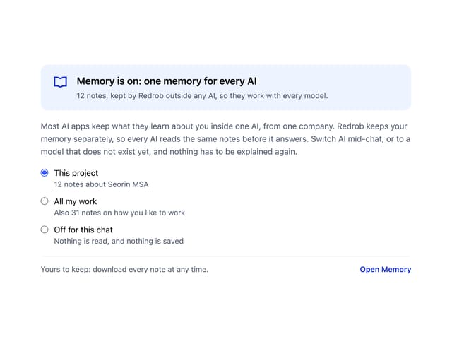 Memory Scope — AI Chat component for React & Tailwind by redrob-labs