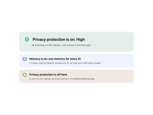 Status Card — Privacy component for React & Tailwind by redrob-labs