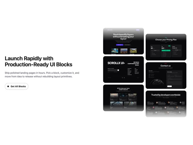 CTA Section With Floating Gallery — CTA component for React & Tailwind by scrollxui