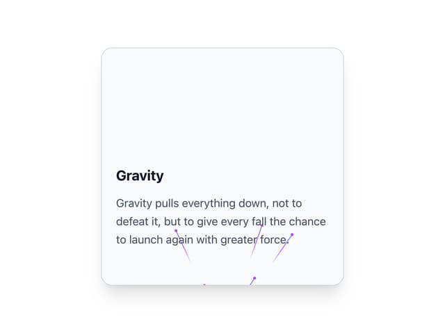 Gravity — Particle component for React & Tailwind by scrollxui