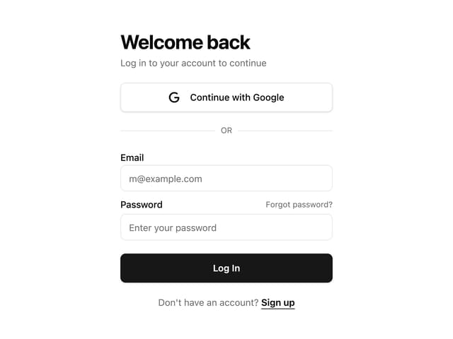 Login Minimal — Sign in component for React & Tailwind by scrollxui