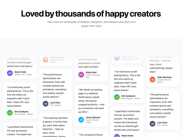 Testimonials Vertical Marquee — React component for Tailwind & Next.js by scrollxui