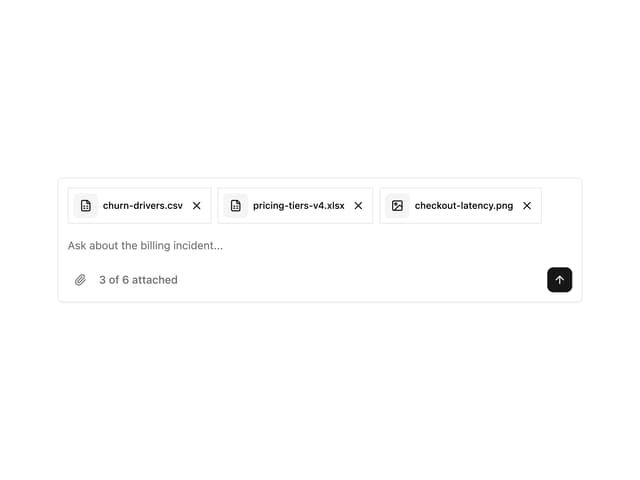Attachment Composer Tray — AI Chat component for React & Tailwind by Sean Hello