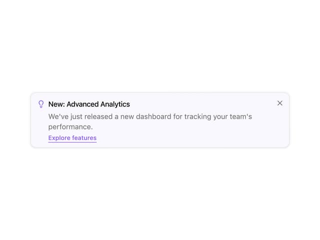 Feature Discovery Alert — Alert component for React & Tailwind by Sean Hello