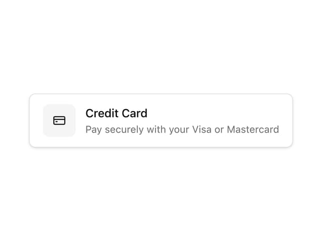 Multi-line Icon Button — Payment component for React & Tailwind by Sean Hello