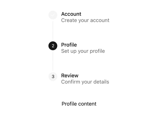 Vertical Descriptive Stepper — vertical component for React & Tailwind by Sean Hello
