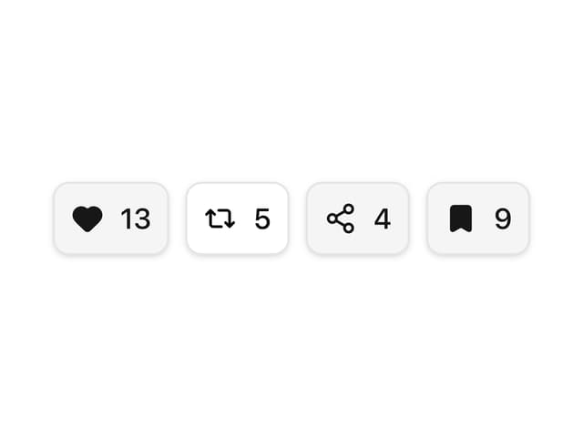 Social Reaction Toggle — Button Group component for React & Tailwind by Sean Hello