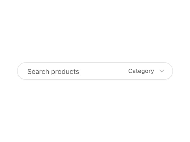 Category Search Input — Input Group component for React & Tailwind by Sean Hello