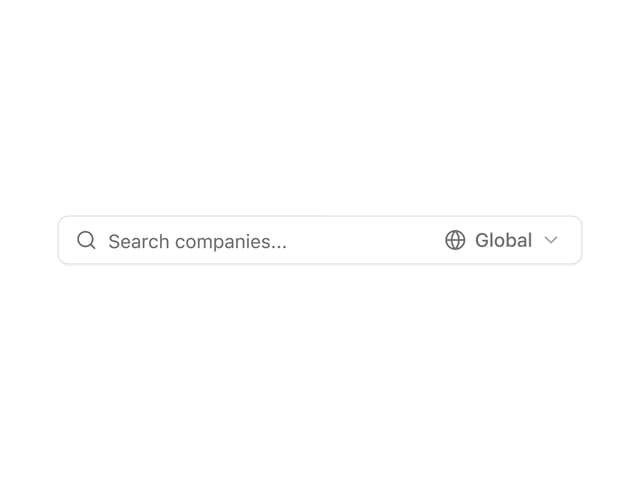Company Search Input Group — Input Group component for React & Tailwind by Sean Hello