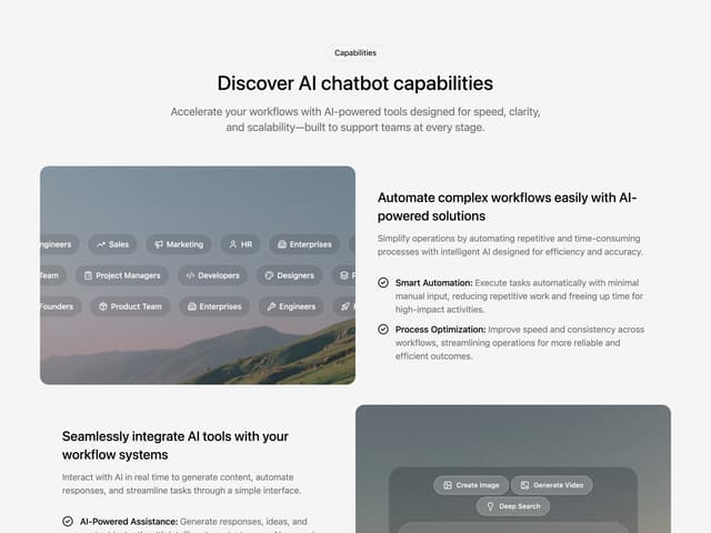 AI Feature Showcase Section — Feature Section component for React & Tailwind by ShadcnSpace