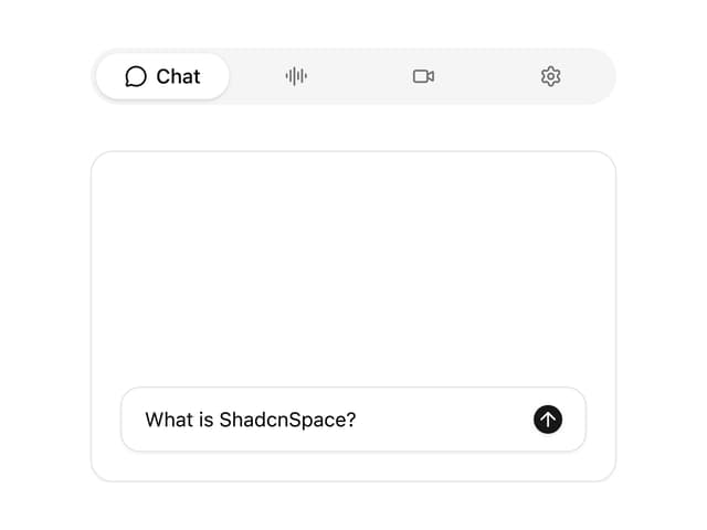 Assistant Tabs — AI Chat component for React & Tailwind by ShadcnSpace