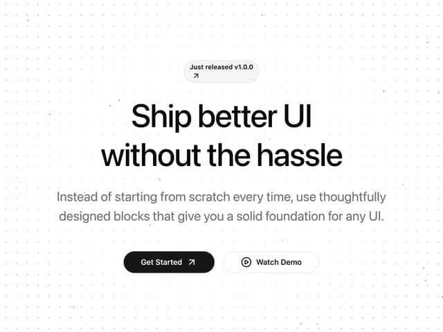 Particle Dot Hero Section — CTA component for React & Tailwind by shadcnui-blocks