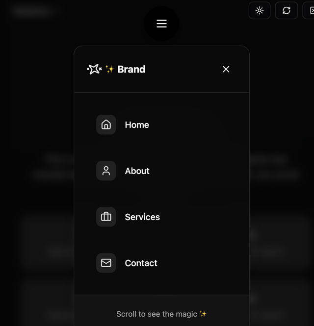 Scroll Navigation Menu