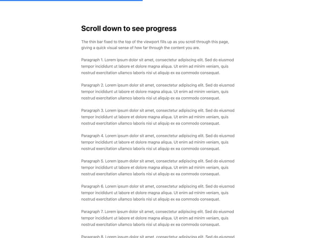 Progress Indicator — Scroll Indicator component for React & Tailwind by Subhan Uddin