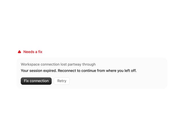 Tool Error — AI Chat component for React & Tailwind by Syed Hasnain