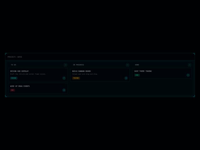 Kanban Board — Task Management component for React & Tailwind by thegridcn
