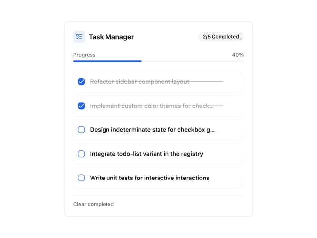 Checkbox Todo List — Todo List component for React & Tailwind by uiable