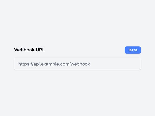 Input Badge — Webhook component for React & Tailwind by uiable