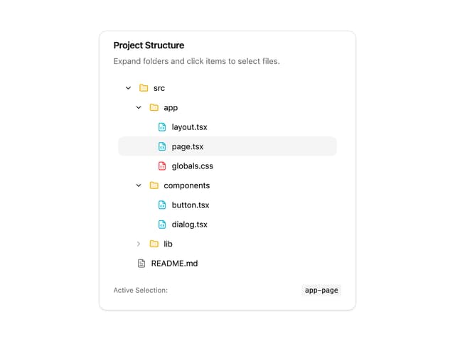 Tree View — Directory component for React & Tailwind by uiable
