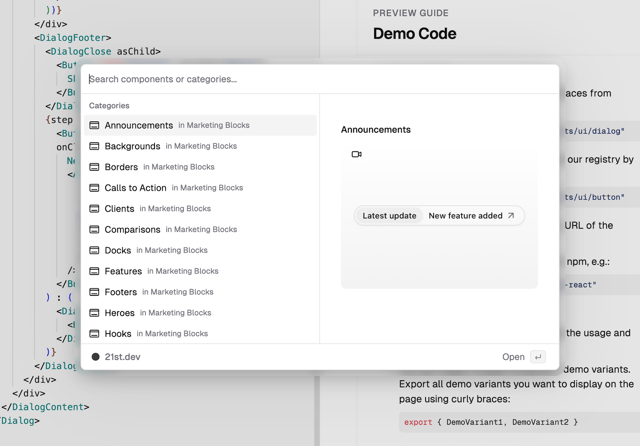 Dialog with Glassmorphic Container