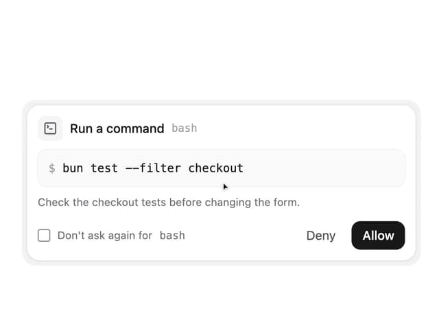 AI Tool Approval — AI Chat component for React & Tailwind by Kokonut UI