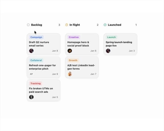 Kanban Board — Kanban component for React & Tailwind by cult/ui
