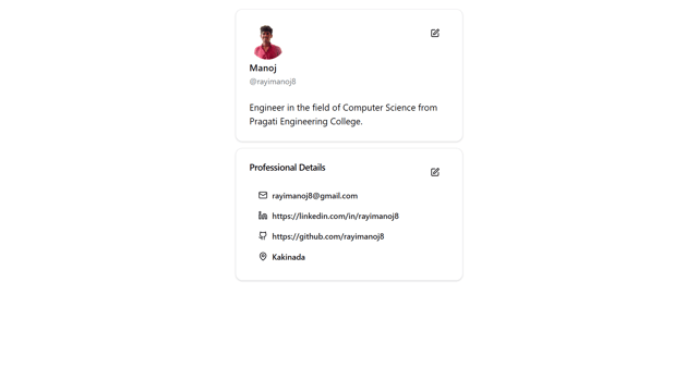 Edit Professional Info