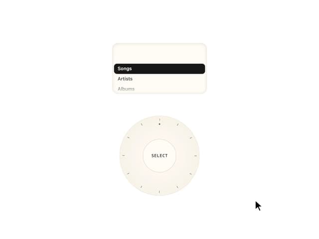 Click Wheel — React component for Tailwind & Next.js by Isaiah
