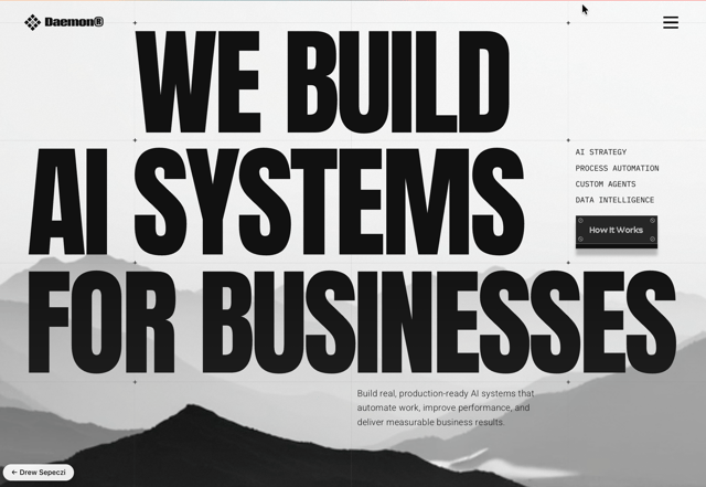 Daemon SaaS - free React & Next.js website template by Drew Sepeczi